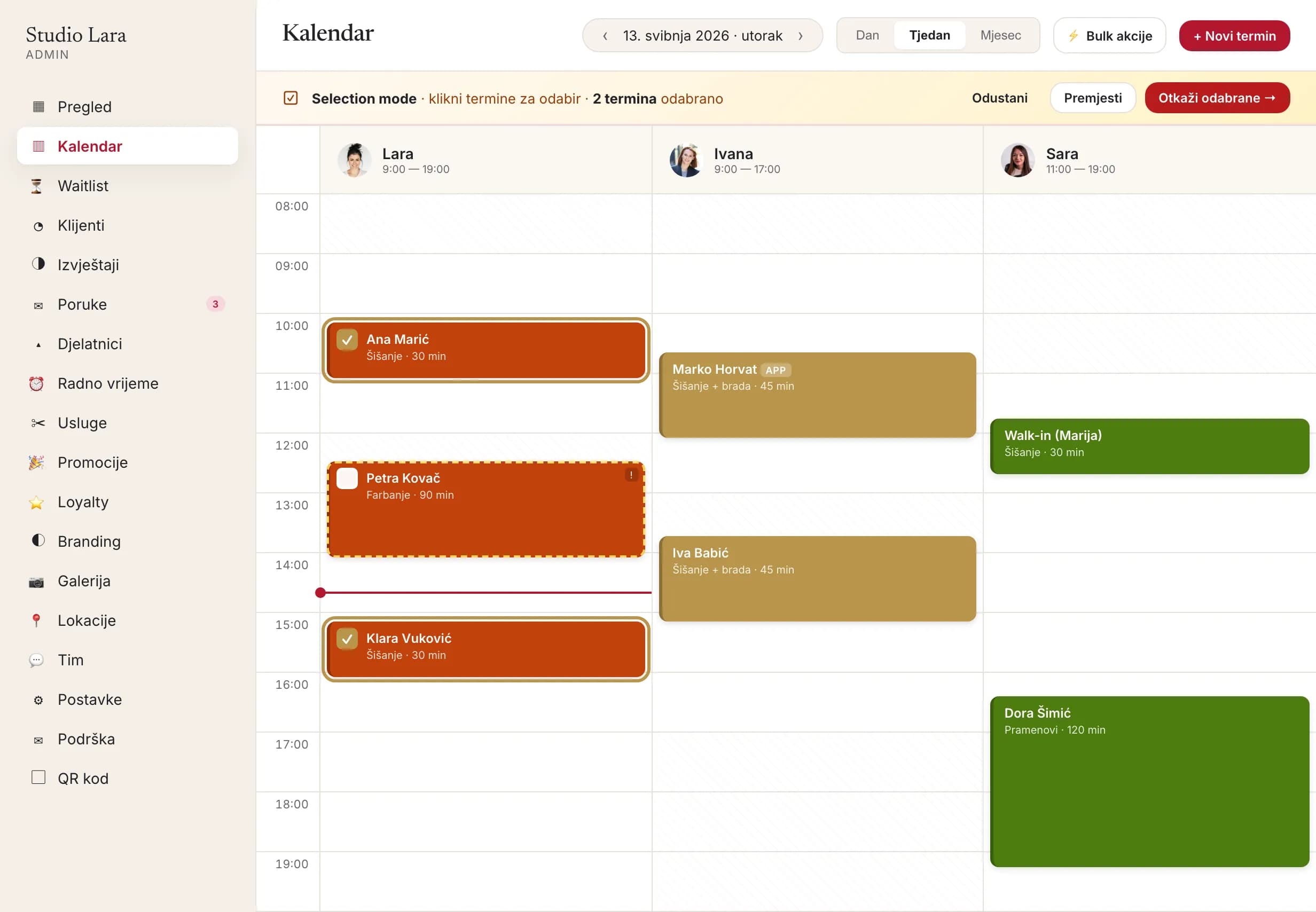 Appointa kalendar termina za salon
